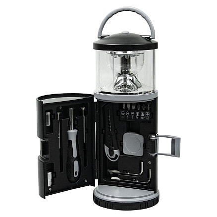 Набор инструментов Tools lantern cо встроенной лампой, 15 инструментов, черный, в пластиковом футляре