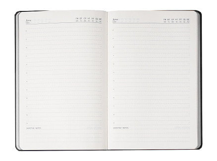 Ежедневник City Moderna Pristine А5, черный с серебристым, недатированный, в твердой обложке с поролоном