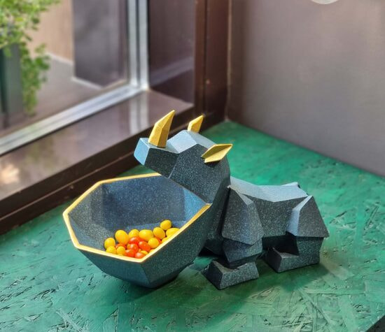 Статуэтка хранитель Носорог, аквамарин