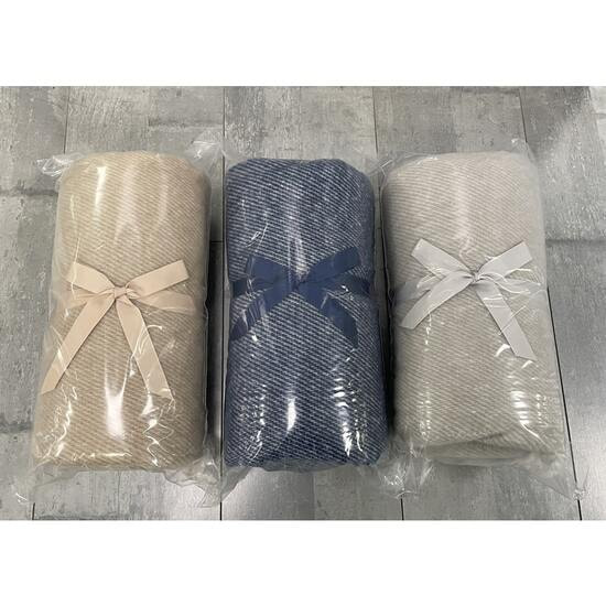 Плед акриловый SUPER SOFT NATURE, тёмно-синий