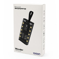 Внешний аккумулятор Wonder с фонариком, 10000 mAh