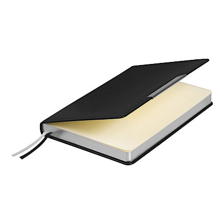 Ежедневник City Moderna Pristine А5, черный с серебристым, недатированный, в твердой обложке с поролоном